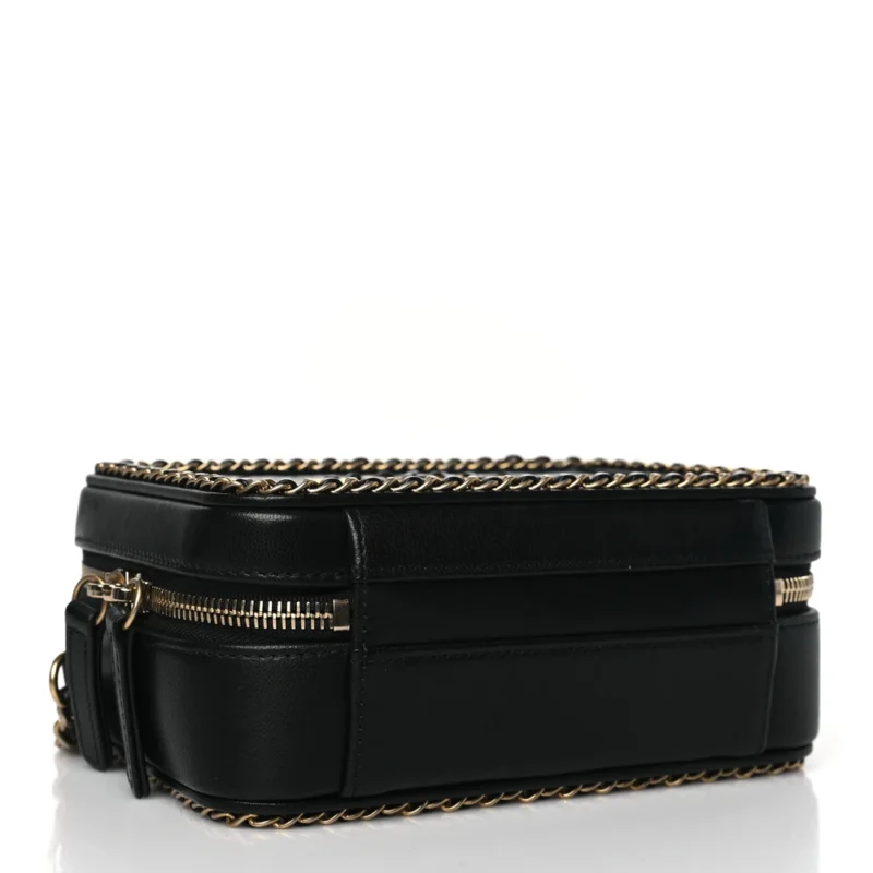 CHANEL CC FILIGREE VANITY CASE SMALL BLACK QUILTED GOATSKIN LEATHER GOLD HARDWARE - Image 6