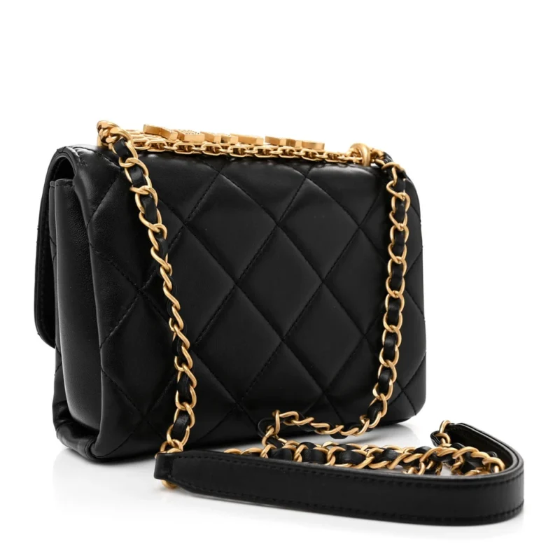MINI FLAP BAG | QUALITY HANDBAGS QUILTED LAMBSKIN LEATHER SHOULDER BAGS - Image 3