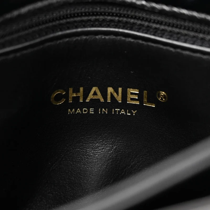 CHANEL COLOR MATCH FLAP SMALL BLACK QUILTED LAMBSKIN LEATHER GOLD HARDWARE - Image 2