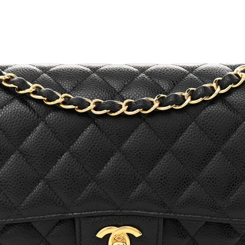 DESIGNER HANDBAGS | CHANEL DOUBLE FLAP CAVIAR - Image 8