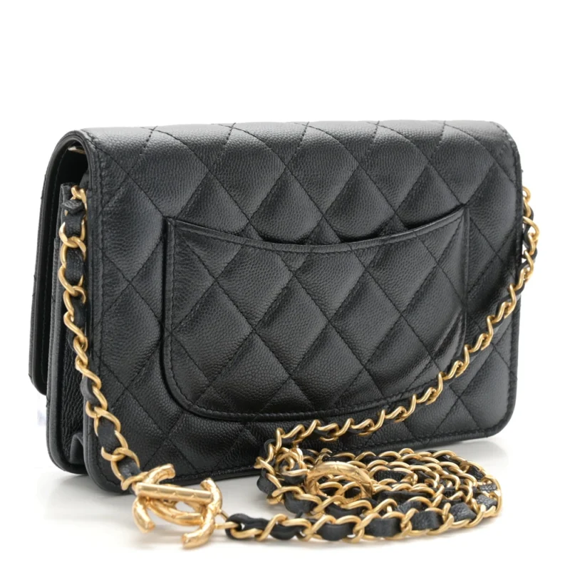 CHANEL QUILTED WALLET ON CHAIN | PEARLY CAVIAR GOLD - Image 3