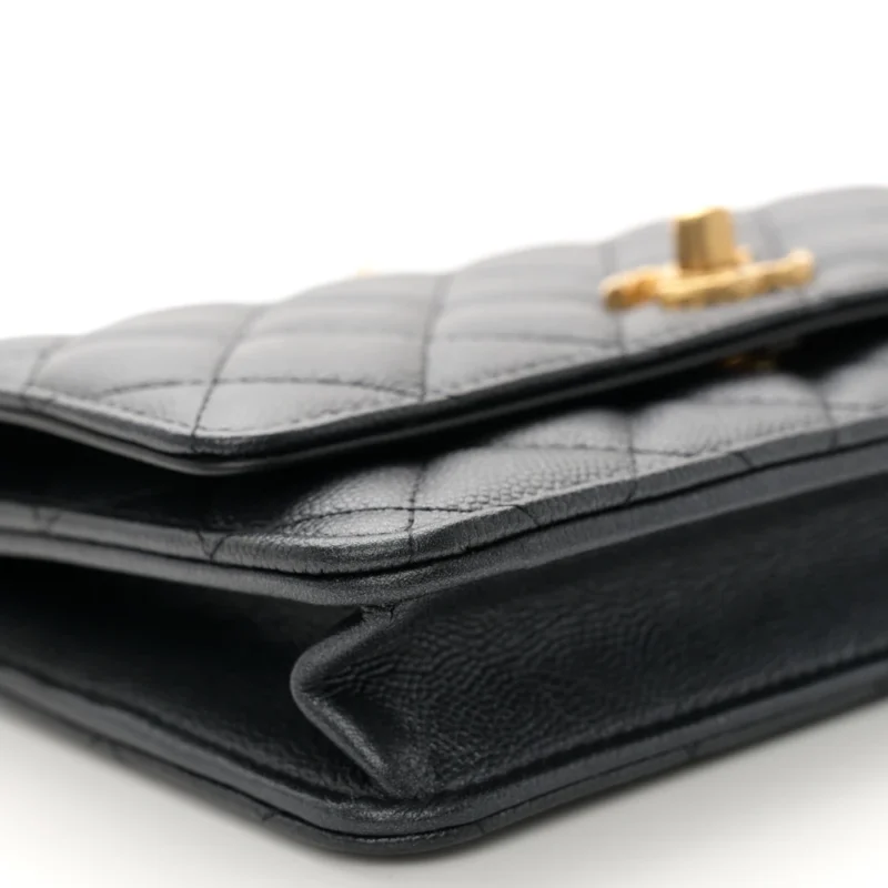 CHANEL QUILTED WALLET ON CHAIN | PEARLY CAVIAR GOLD - Image 4