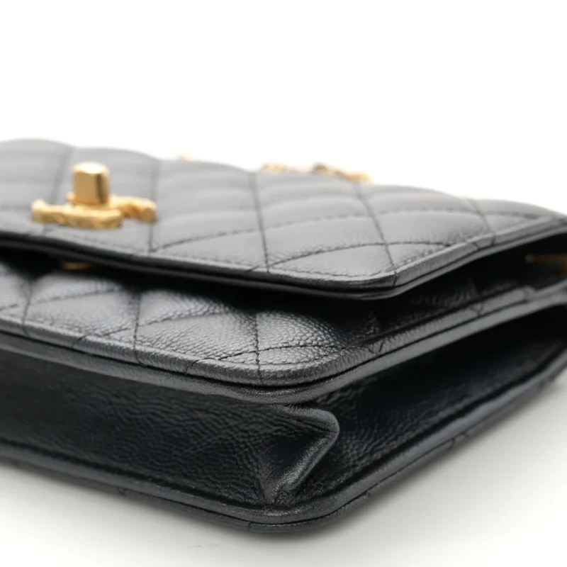 CHANEL QUILTED WALLET ON CHAIN | PEARLY CAVIAR GOLD - Image 5