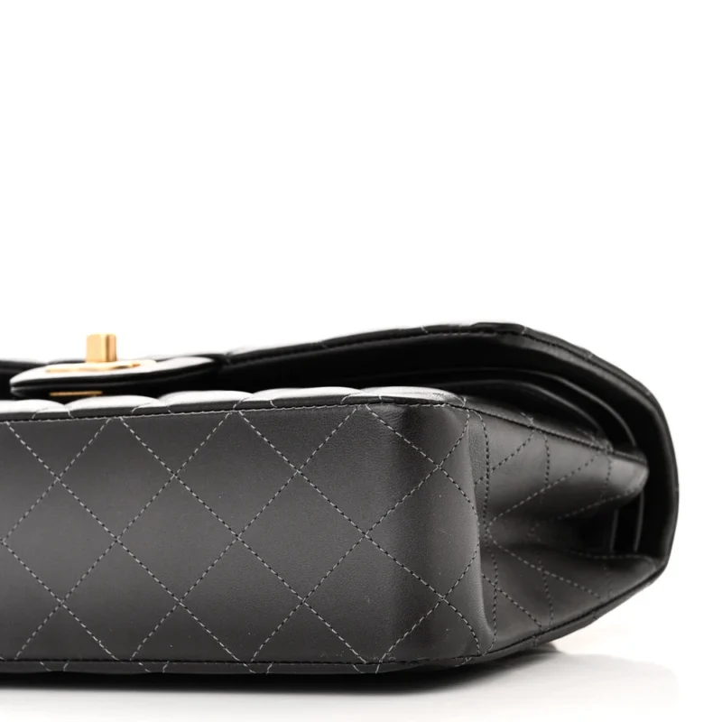 GREY QUILTED CHANEL BAG QUILTED LAMBSKIN LEATHER CROSSBODY BAGS - Image 5