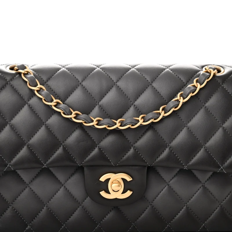 GREY QUILTED CHANEL BAG QUILTED LAMBSKIN LEATHER CROSSBODY BAGS - Image 8
