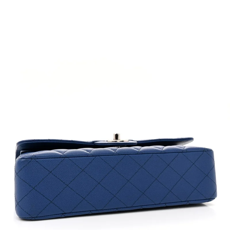 GRADE DESIGNER HANDBAGS | BLUE QUILTED CHANEL FLAP - Image 6