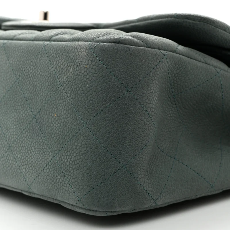 CHANEL DOUBLE FLAP JUMBO IN GREEN CAVIAR LEATHER - Image 5