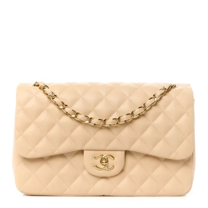 GRADE CHANEL DOUBLE FLAP JUMBO BEIGE BAG