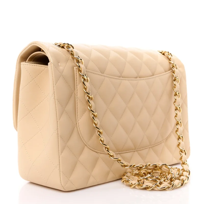 GRADE CHANEL DOUBLE FLAP JUMBO BEIGE BAG - Image 3