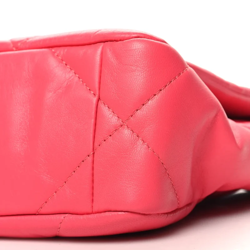 CHANEL 19 FLAP MEDIUM CORAL QUILTED GOATSKIN LEATHER - Image 5