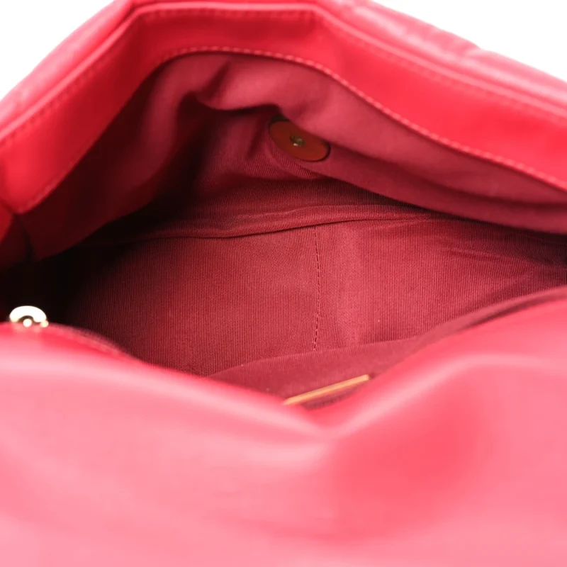 CHANEL 19 FLAP MEDIUM CORAL QUILTED GOATSKIN LEATHER - Image 7