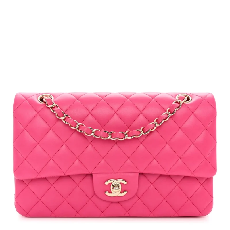 GRADE CHANEL DOUBLE FLAP MEDIUM FUCHSIA BAG