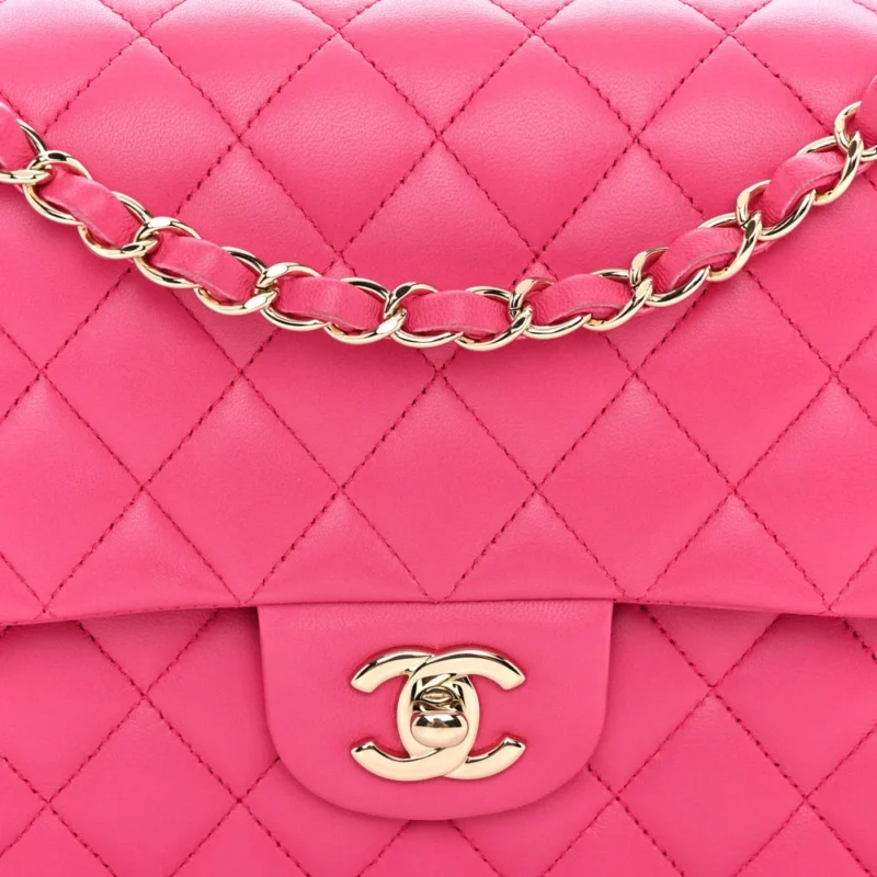 GRADE CHANEL DOUBLE FLAP MEDIUM FUCHSIA BAG - Image 9