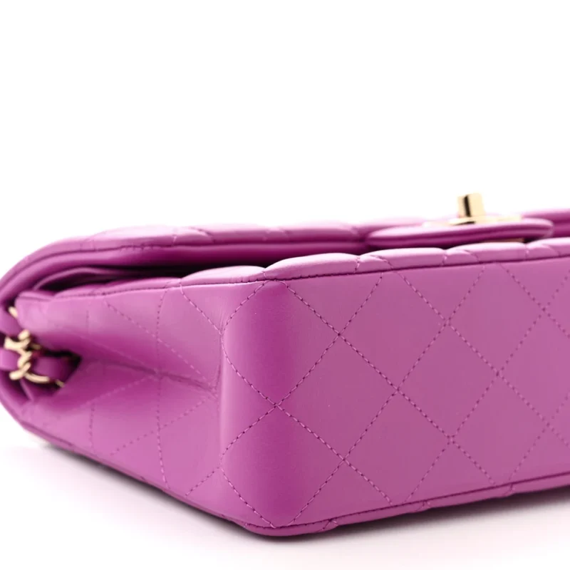 CHANEL DOUBLE FLAP BAG | LUXURY PURPLE HANDBAG - Image 3