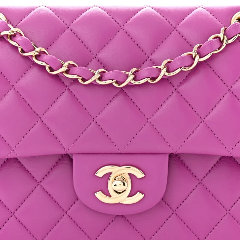 CHANEL DOUBLE FLAP BAG | LUXURY PURPLE HANDBAG - Image 7