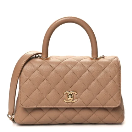 GRADE CHANEL MINI COCO HANDLE BAG ?C BROWN CAVIAR