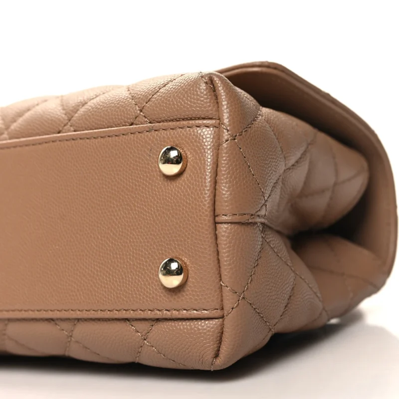 GRADE CHANEL MINI COCO HANDLE BAG ?C BROWN CAVIAR - Image 5