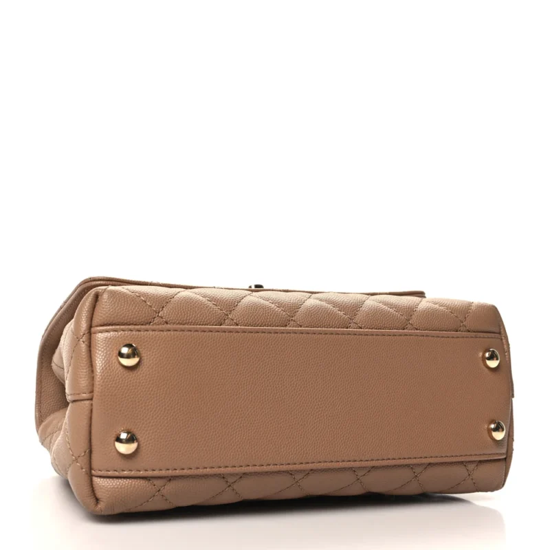 GRADE CHANEL MINI COCO HANDLE BAG ?C BROWN CAVIAR - Image 6