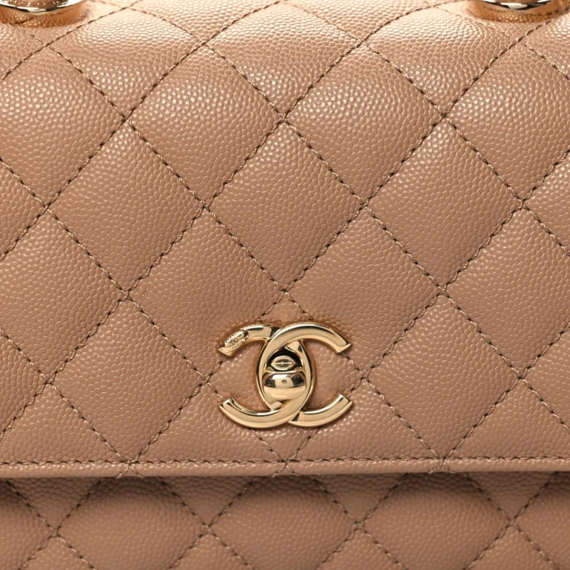 GRADE CHANEL MINI COCO HANDLE BAG ?C BROWN CAVIAR - Image 8