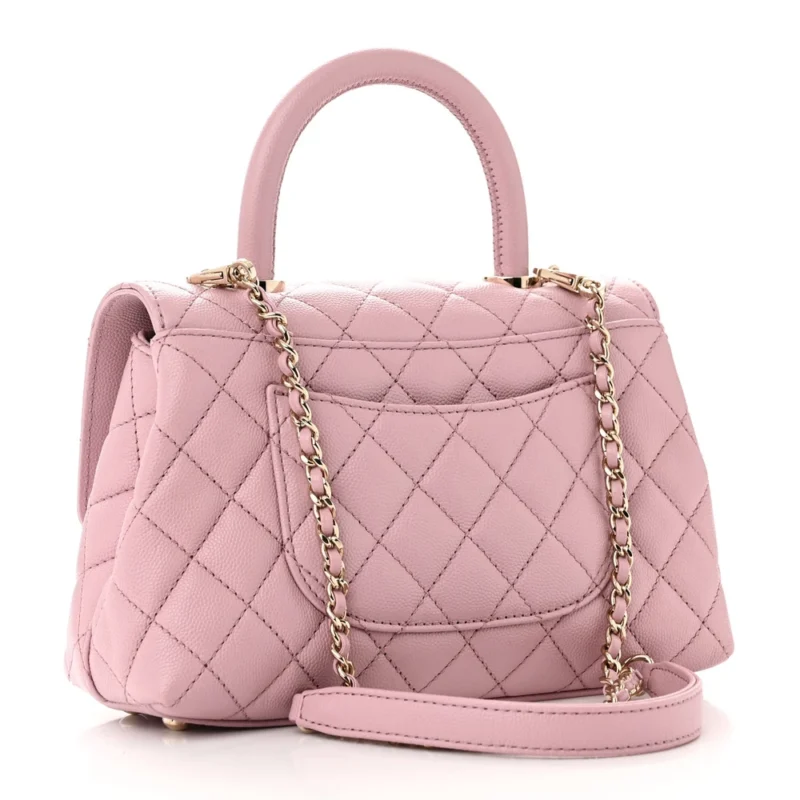 CHANEL COCO HANDLE MINI | LIGHT PINK QUILTED LUXURY - Image 3