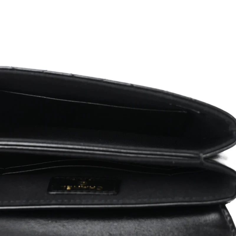 CHANEL FLAP PHONE HOLDER - SMALL BLACK QUILTED LAMBSKIN - Image 7