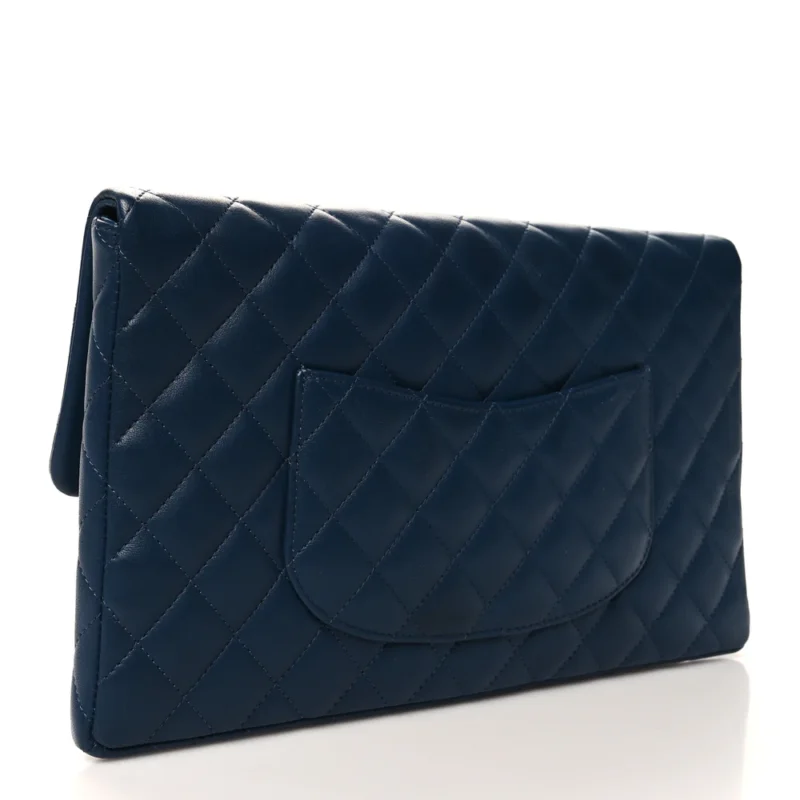 EXPLORE MEDIUM NAVY QUILTED DESIGNER CLUTCH - Image 3