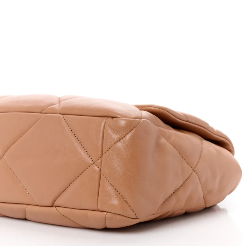 GRADE CHANEL 19 BROWN LAMBSKIN HANDBAG - Image 5