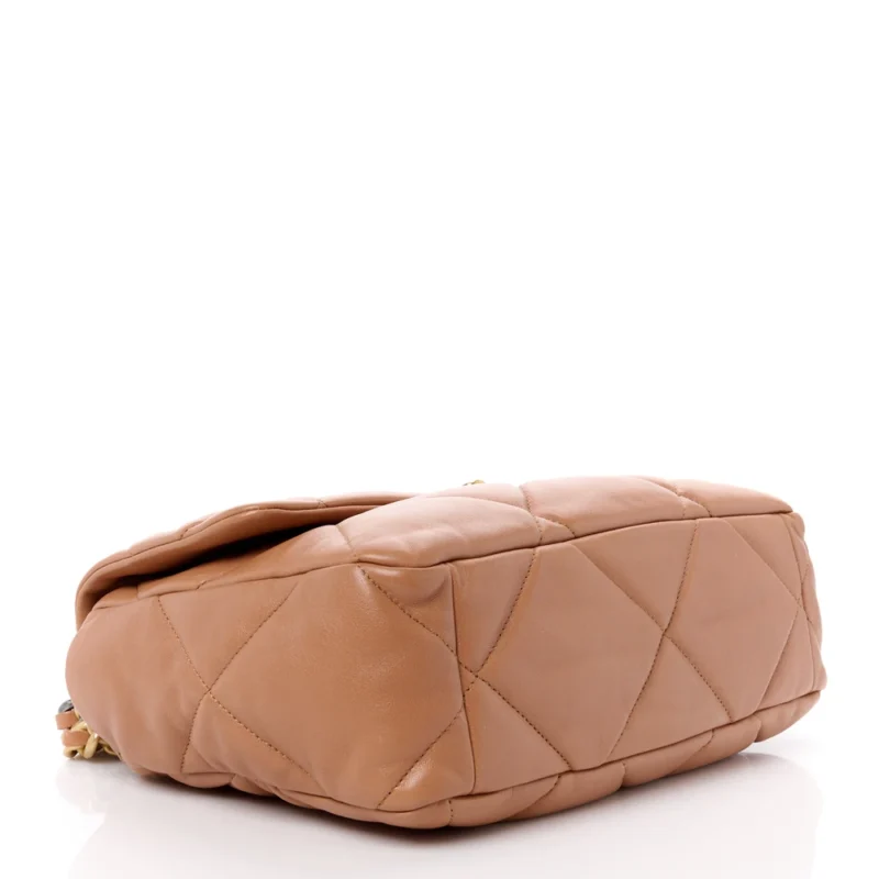 GRADE CHANEL 19 BROWN LAMBSKIN HANDBAG - Image 6