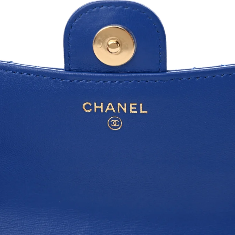 DESIGNER PHONE HOLDER ?C BLUE QUILTED LAMBSKIN - Image 2