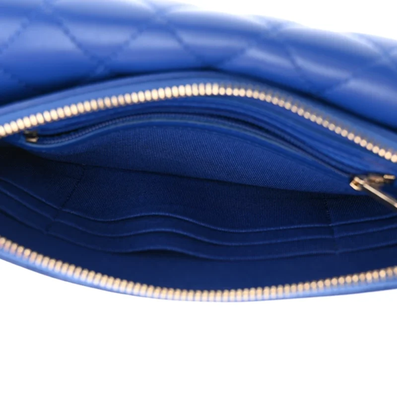 DESIGNER PHONE HOLDER ?C BLUE QUILTED LAMBSKIN - Image 8