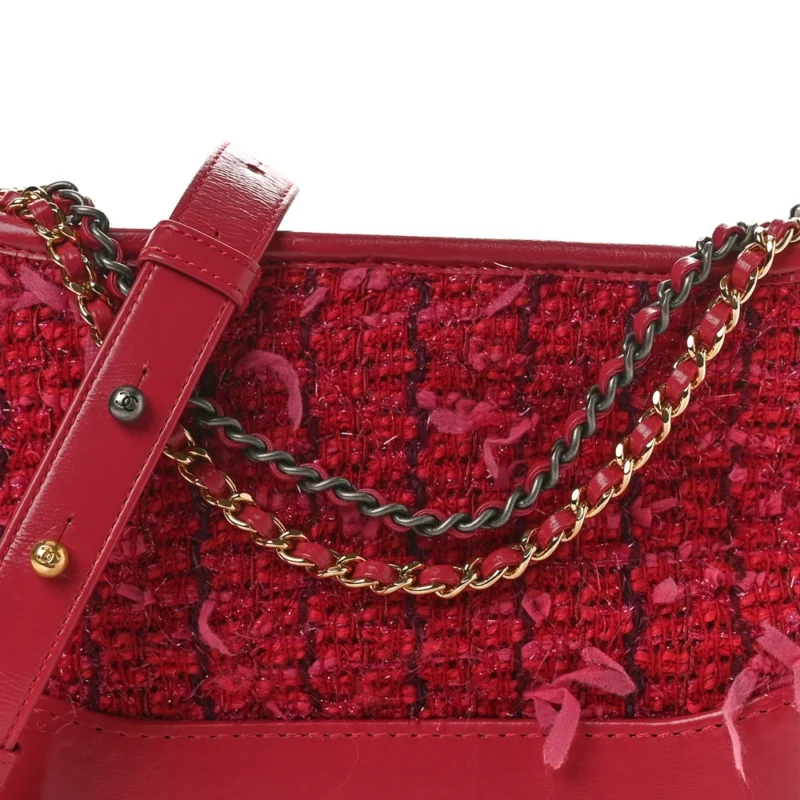 GRADE CHANEL GABRIELLE HOBO BAG | RED TWEED CALFSKIN - Image 8
