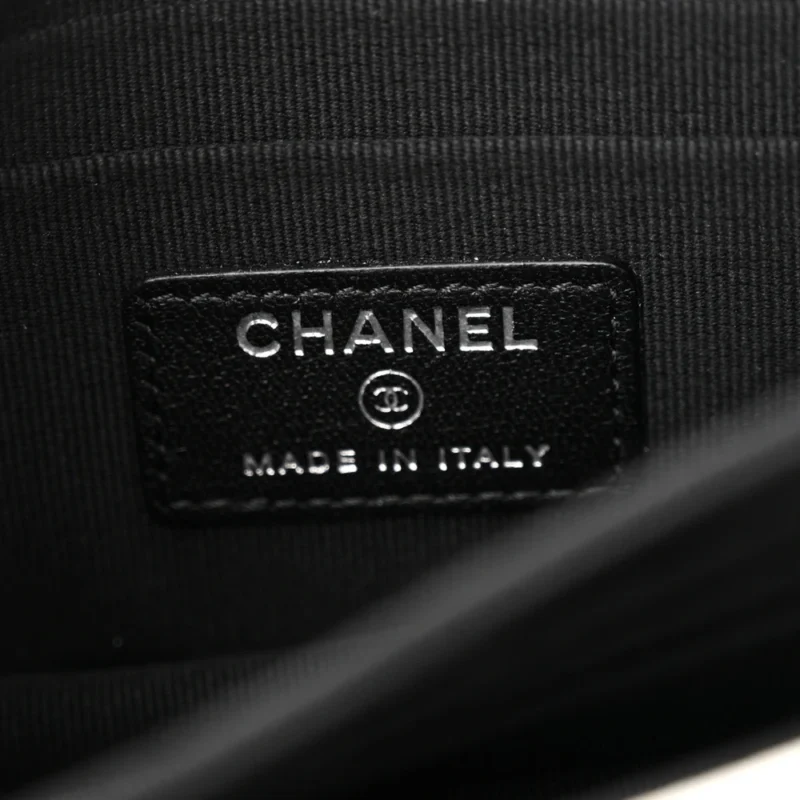 CHANEL TRENDY CC WALLET ON CHAIN (WOC) MINI WHITE QUILTED LAMBSKIN LEATHER BLACK HARDWARE - Image 2