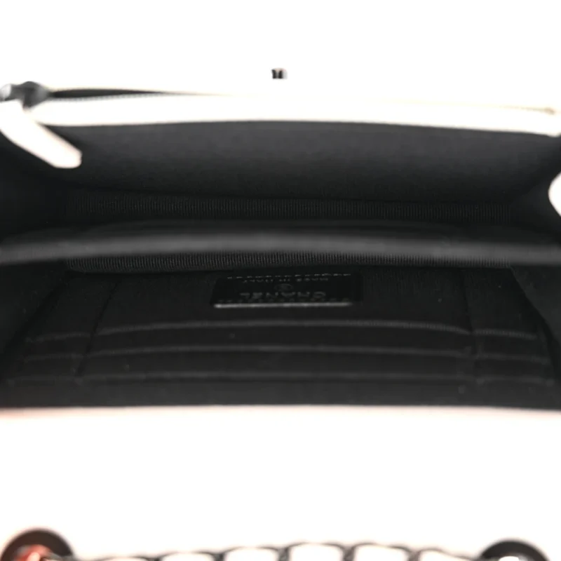 CHANEL TRENDY CC WALLET ON CHAIN (WOC) MINI WHITE QUILTED LAMBSKIN LEATHER BLACK HARDWARE - Image 7