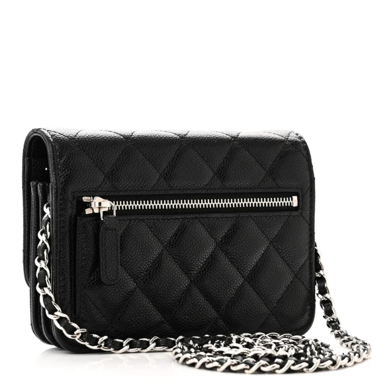 CHANEL WOC MINI BLACK QUILTED CAVIAR LEATHER - Image 3