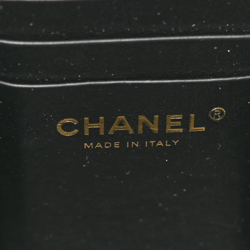CHANEL VERTICAL VANITY CASE WITH CHAIN SMALL BLACK QUILTED CAVIAR LEATHER GOLD HARDWARE - Image 2
