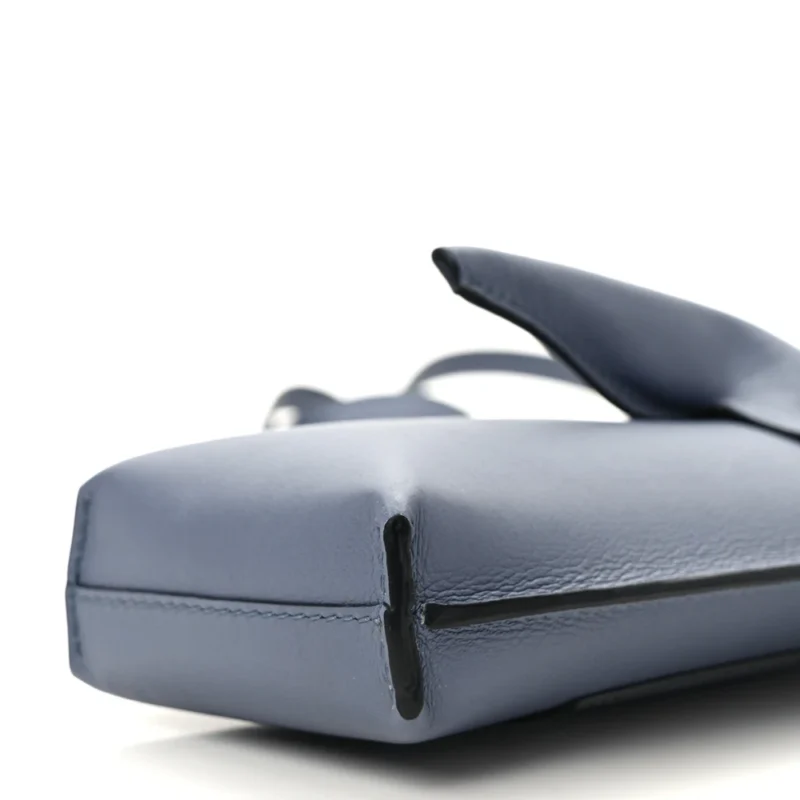 LUSHENTIC LOEWE ELEPHANT POUCH CROSSBODY BAG SMALL STONE BLUE CALFSKIN LEATHER - LUSHENTIC BAGS - Image 5