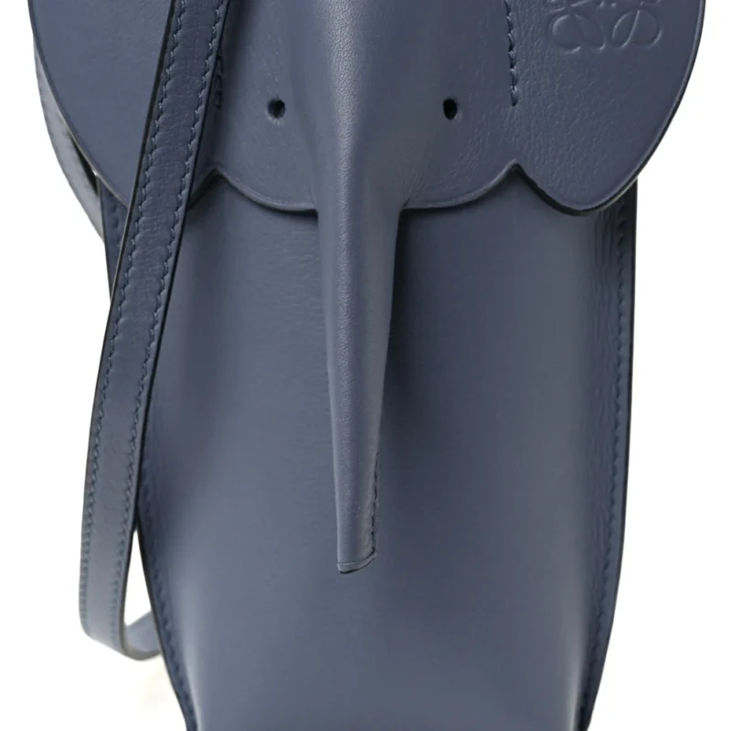 LUSHENTIC LOEWE ELEPHANT POUCH CROSSBODY BAG SMALL STONE BLUE CALFSKIN LEATHER - LUSHENTIC BAGS - Image 8