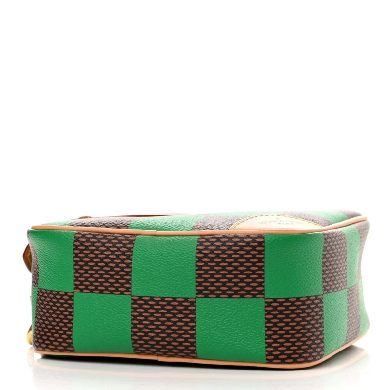 LOUIS VUITTON CHESS MESSENGER PM GREEN DAMIER POP CANVAS AGED GOLD HARDWARE - Image 6