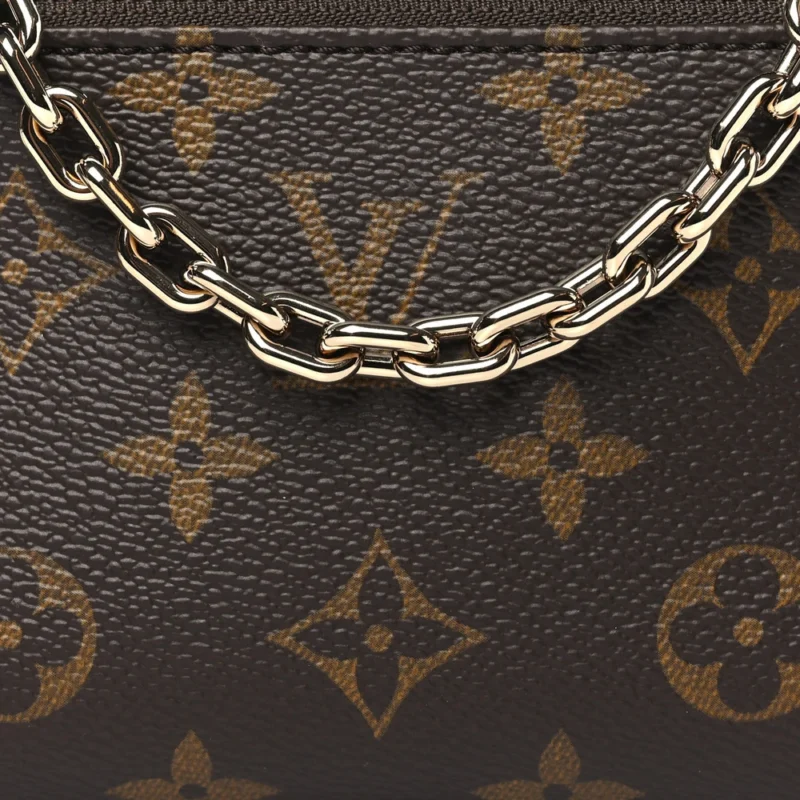 LOUIS VUITTON BLOOM POUCH PM ROSE JASMINE MONOGRAM CANVAS SILVER HARDWARE - Image 8
