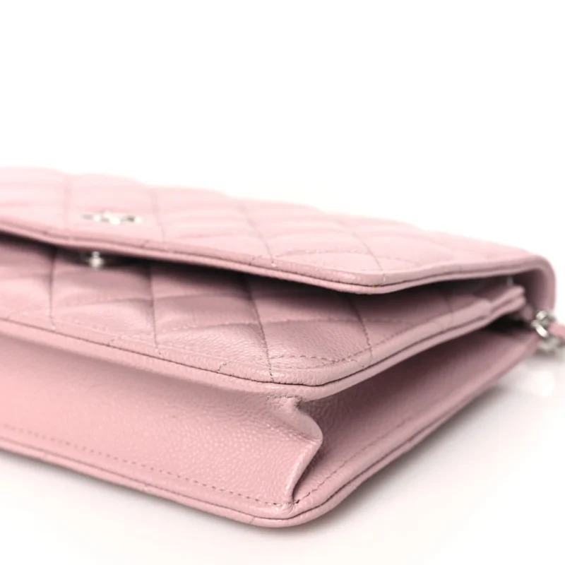 GRADE CHANEL WALLET ON CHAIN - LIGHT PINK CAVIAR - Image 5