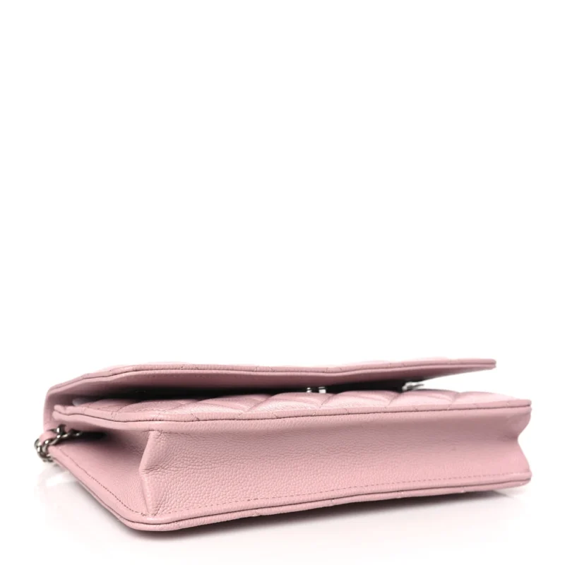 GRADE CHANEL WALLET ON CHAIN - LIGHT PINK CAVIAR - Image 6