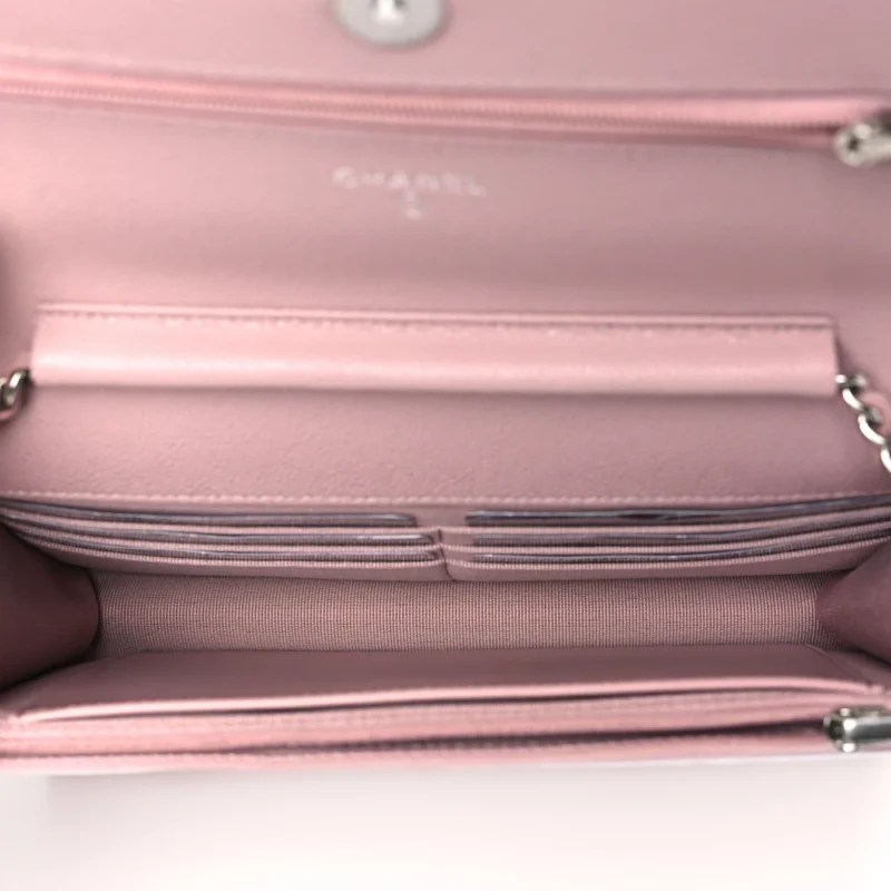 GRADE CHANEL WALLET ON CHAIN - LIGHT PINK CAVIAR - Image 7
