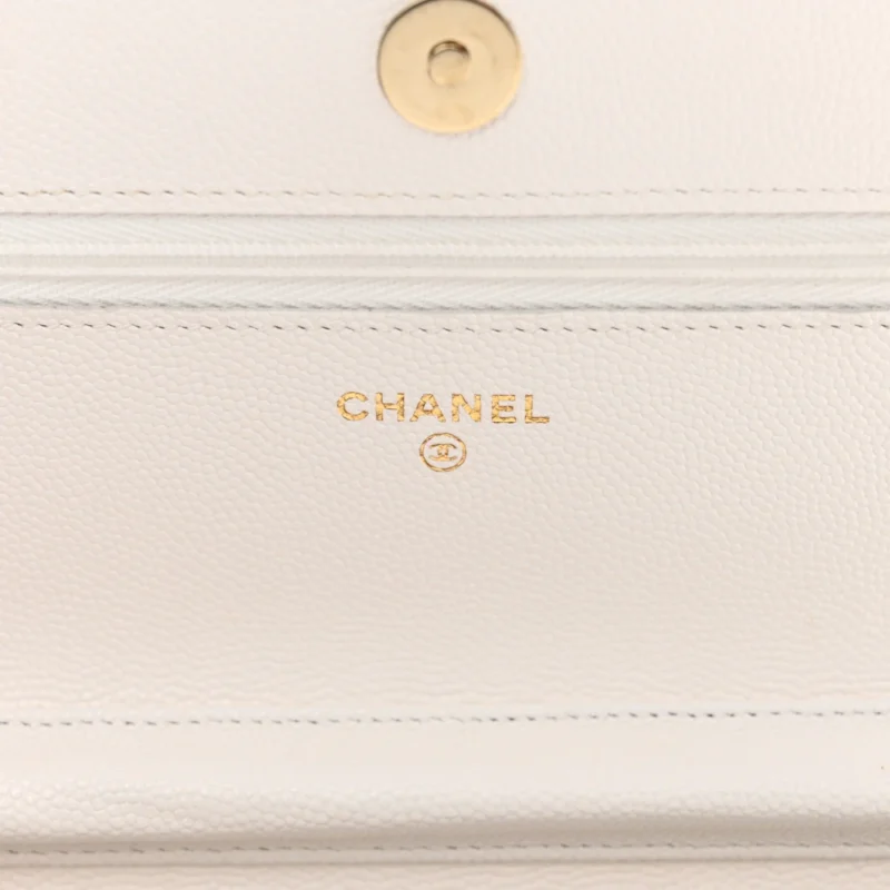 CHANEL WALLET ON CHAIN ?C SMALL WHITE QUILTED CAVIAR - Image 2