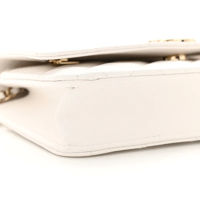 CHANEL WALLET ON CHAIN ?C SMALL WHITE QUILTED CAVIAR - Image 4