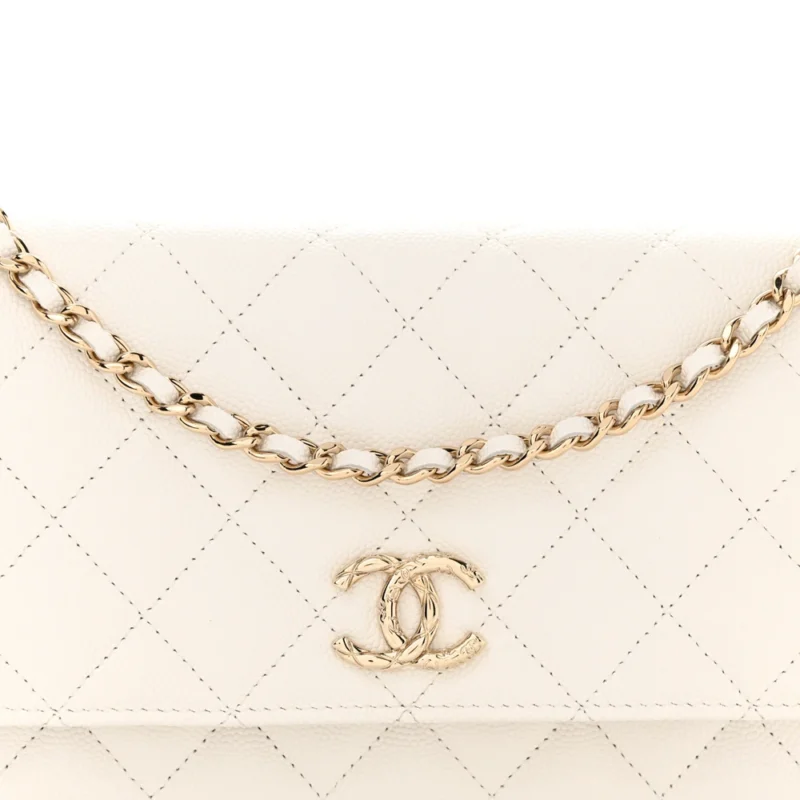 CHANEL WALLET ON CHAIN ?C SMALL WHITE QUILTED CAVIAR - Image 8