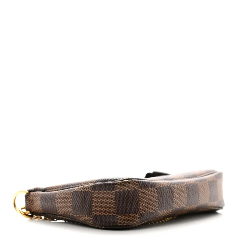 LOUIS VUITTON MINI POCHETTE ACCESSOIRES DAMIER EBENE CANVAS GOLD HARDWARE - Image 4