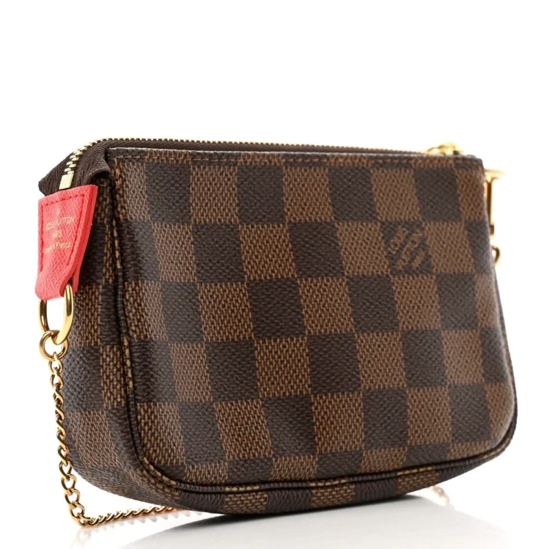 LOUIS VUITTON MINI POCHETTE ACCESSORIES 2019 CHRISTMAS ANIMATION DAMIER EBENE CANVAS GOLD HARDWARE - Image 3