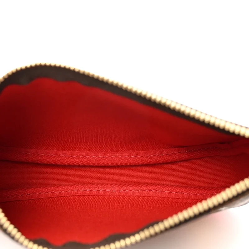 LOUIS VUITTON MINI POCHETTE ACCESSORIES 2019 CHRISTMAS ANIMATION DAMIER EBENE CANVAS GOLD HARDWARE - Image 5
