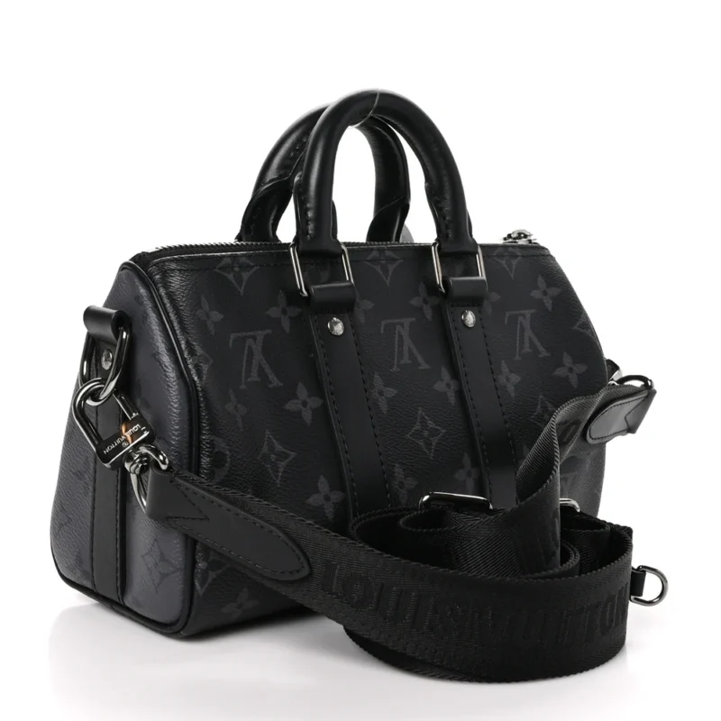 LOUIS VUITTON KEEPALL BANDOULIERE 25 REVERSE MONOGRAM ECLIPSE CANVAS SILVER HARDWARE - Image 3