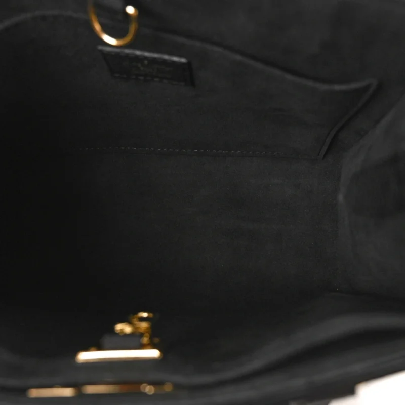 LOUIS VUITTON LOCK & GO TOTE PM BLACK CALFSKIN LEATHER GOLD HARDWARE - Image 7